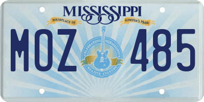 MS license plate MOZ485