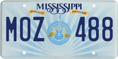 MS license plate MOZ488