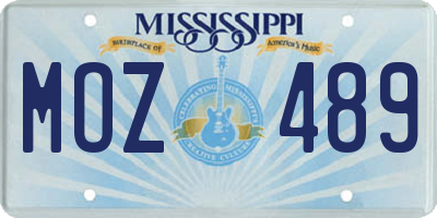 MS license plate MOZ489
