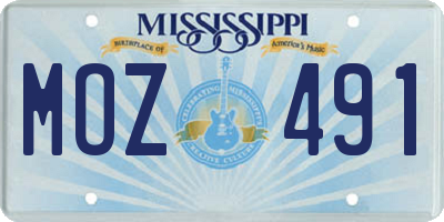 MS license plate MOZ491