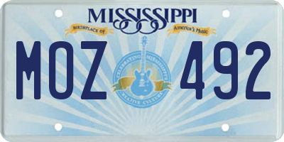 MS license plate MOZ492