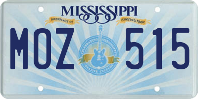 MS license plate MOZ515