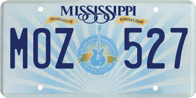 MS license plate MOZ527
