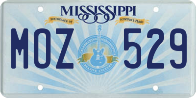 MS license plate MOZ529