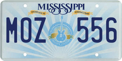 MS license plate MOZ556