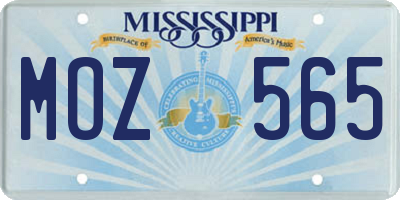 MS license plate MOZ565