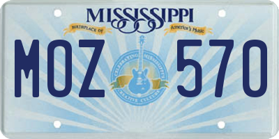 MS license plate MOZ570