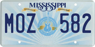 MS license plate MOZ582