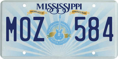 MS license plate MOZ584