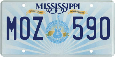 MS license plate MOZ590