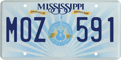 MS license plate MOZ591