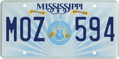MS license plate MOZ594