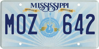 MS license plate MOZ642