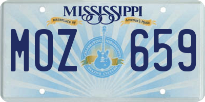 MS license plate MOZ659