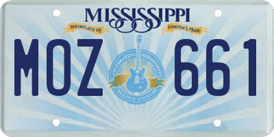 MS license plate MOZ661