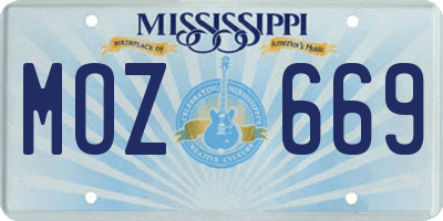 MS license plate MOZ669