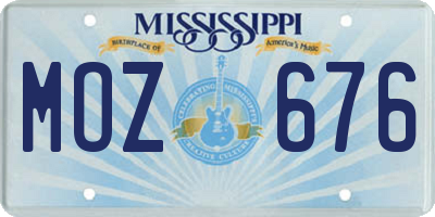 MS license plate MOZ676