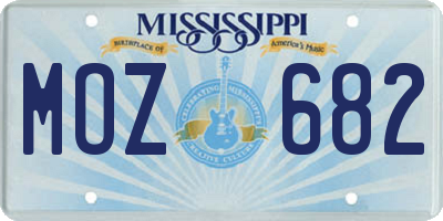 MS license plate MOZ682