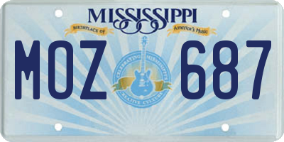 MS license plate MOZ687