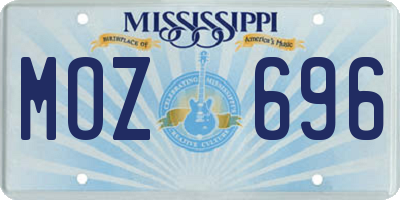 MS license plate MOZ696
