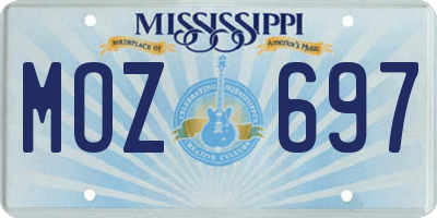 MS license plate MOZ697
