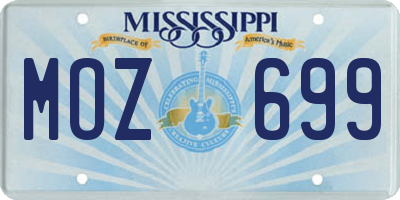 MS license plate MOZ699