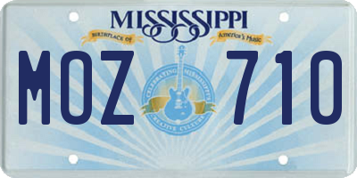 MS license plate MOZ710