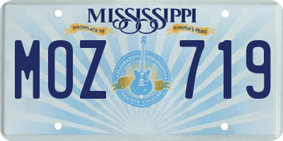 MS license plate MOZ719