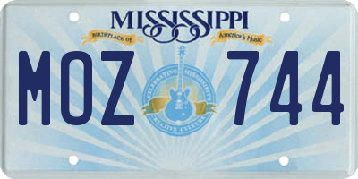 MS license plate MOZ744