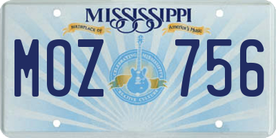 MS license plate MOZ756