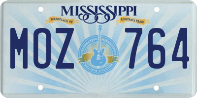 MS license plate MOZ764