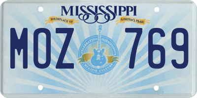 MS license plate MOZ769