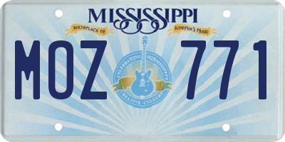 MS license plate MOZ771