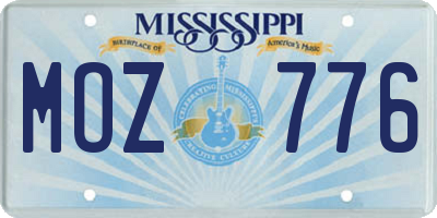 MS license plate MOZ776