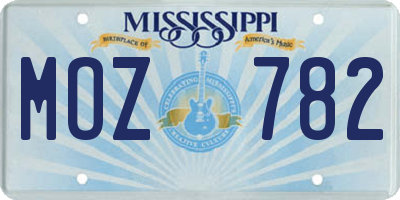 MS license plate MOZ782