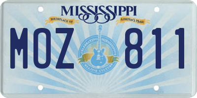 MS license plate MOZ811