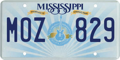MS license plate MOZ829