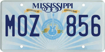 MS license plate MOZ856