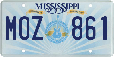 MS license plate MOZ861