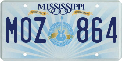 MS license plate MOZ864