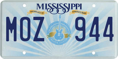 MS license plate MOZ944