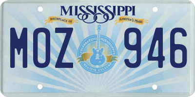 MS license plate MOZ946