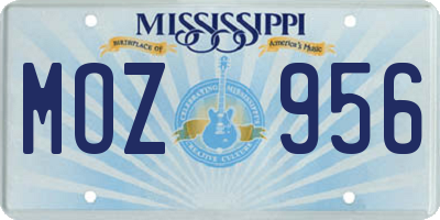 MS license plate MOZ956