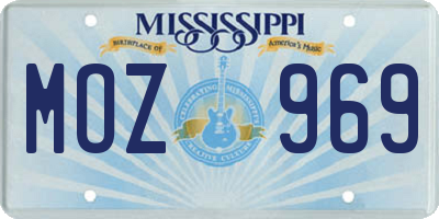 MS license plate MOZ969