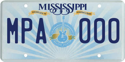 MS license plate MPA000