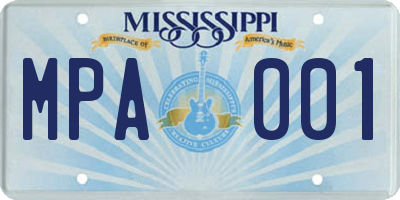 MS license plate MPA001