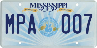 MS license plate MPA007