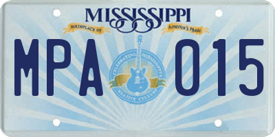 MS license plate MPA015