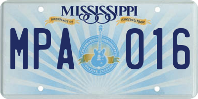 MS license plate MPA016