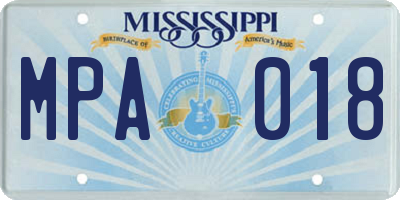 MS license plate MPA018